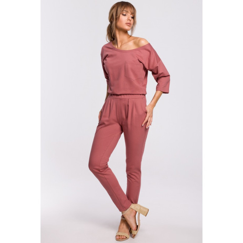 M497 Jumpsuit with bat sleeves - Indian pink