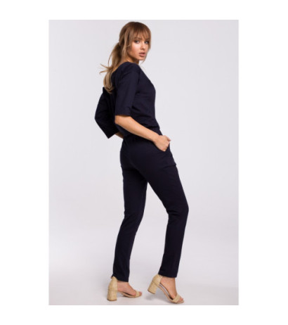 M497 Jumpsuit with bat sleeves - navy blue