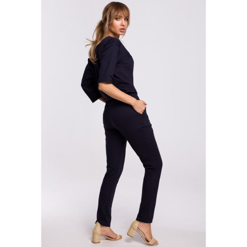 M497 Jumpsuit with bat sleeves - navy blue