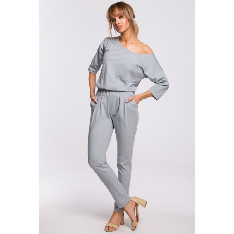 M497 Jumpsuit with bat sleeves - dove color