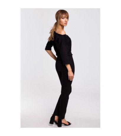 M497 Jumpsuit with bat sleeves - black