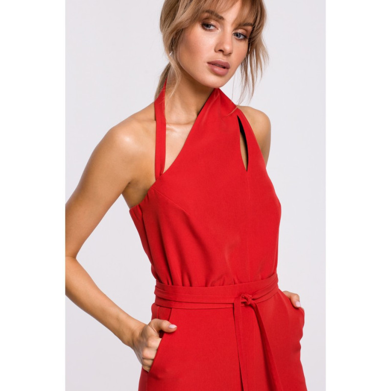 M502 Sleeveless jumpsuit - red