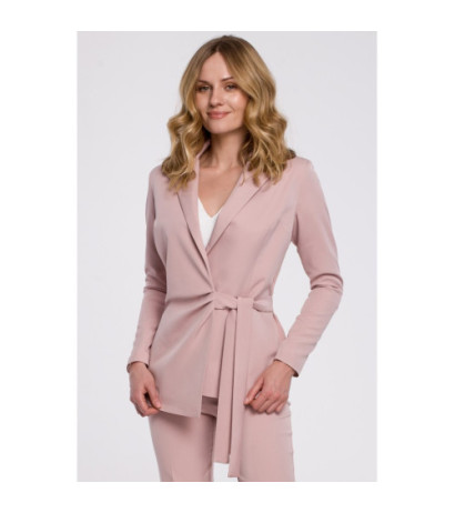 K056 Elegant jacket with side tie - dirty pink