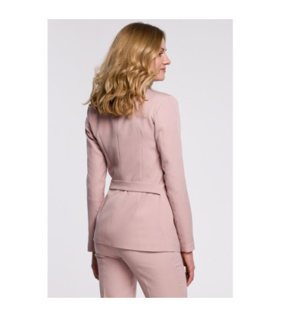 K056 Elegant jacket with side tie - dirty pink