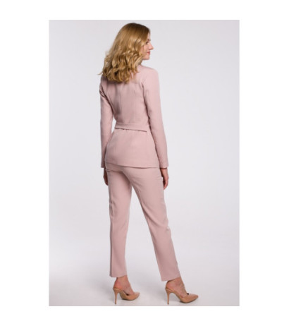 K056 Elegant jacket with side tie - dirty pink