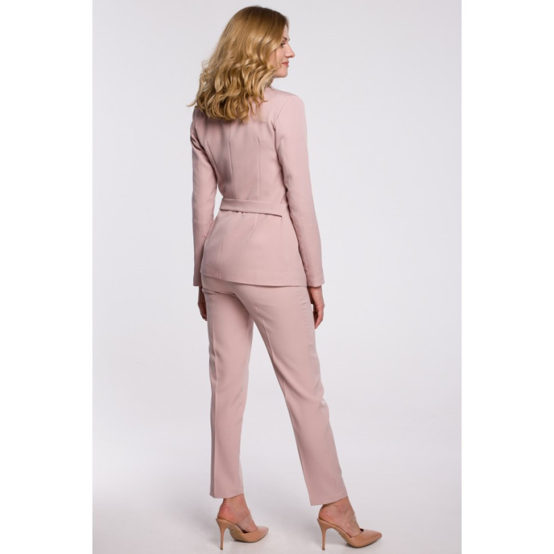 K056 Elegant jacket with side tie - dirty pink