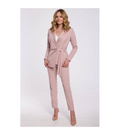 K056 Elegant jacket with side tie - dirty pink