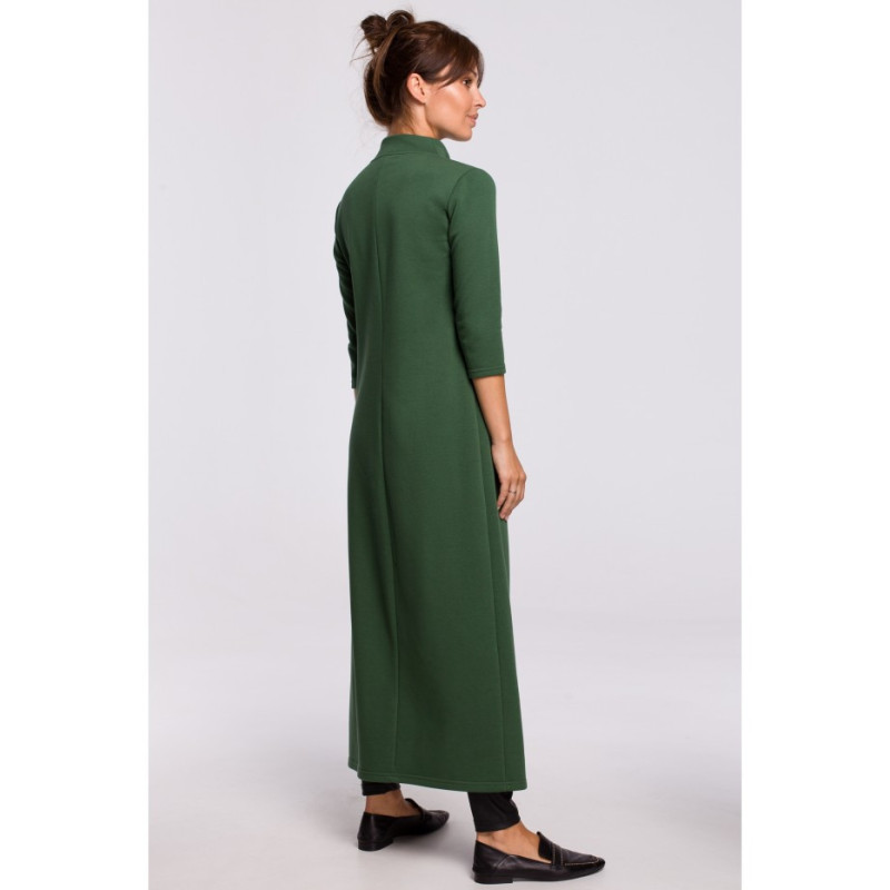 B163 Long tunic with slit - grassy