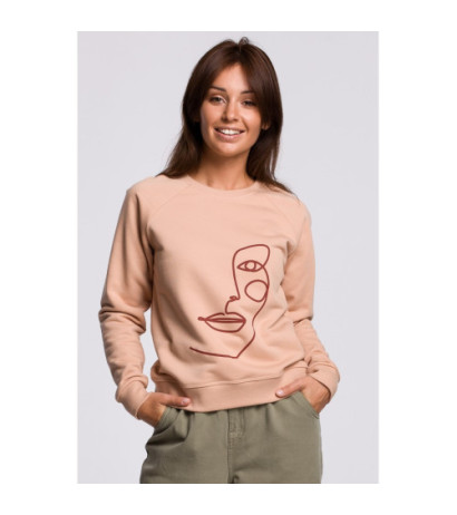 B167 Stylish printed sweatshirt - beige