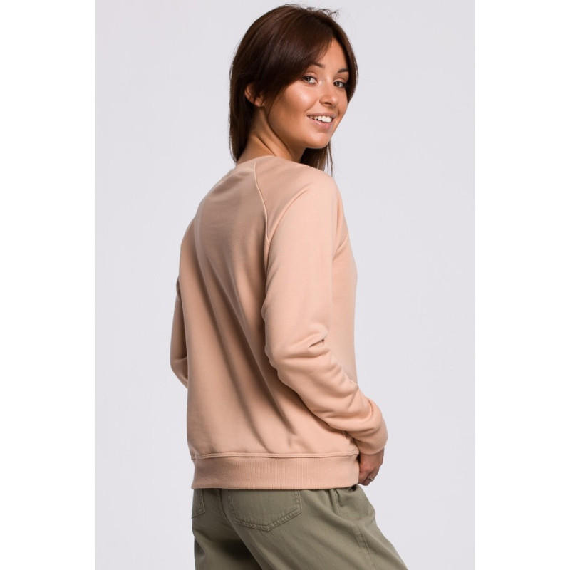 B167 Stylish printed sweatshirt - beige