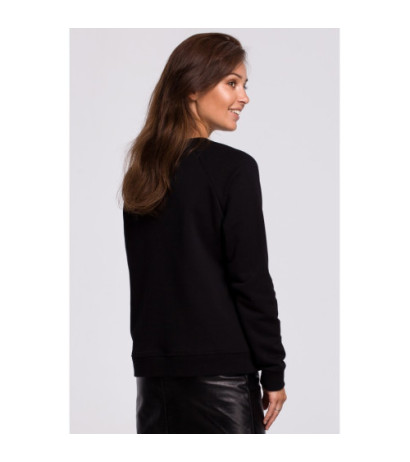 B167 Stylish printed sweatshirt - black