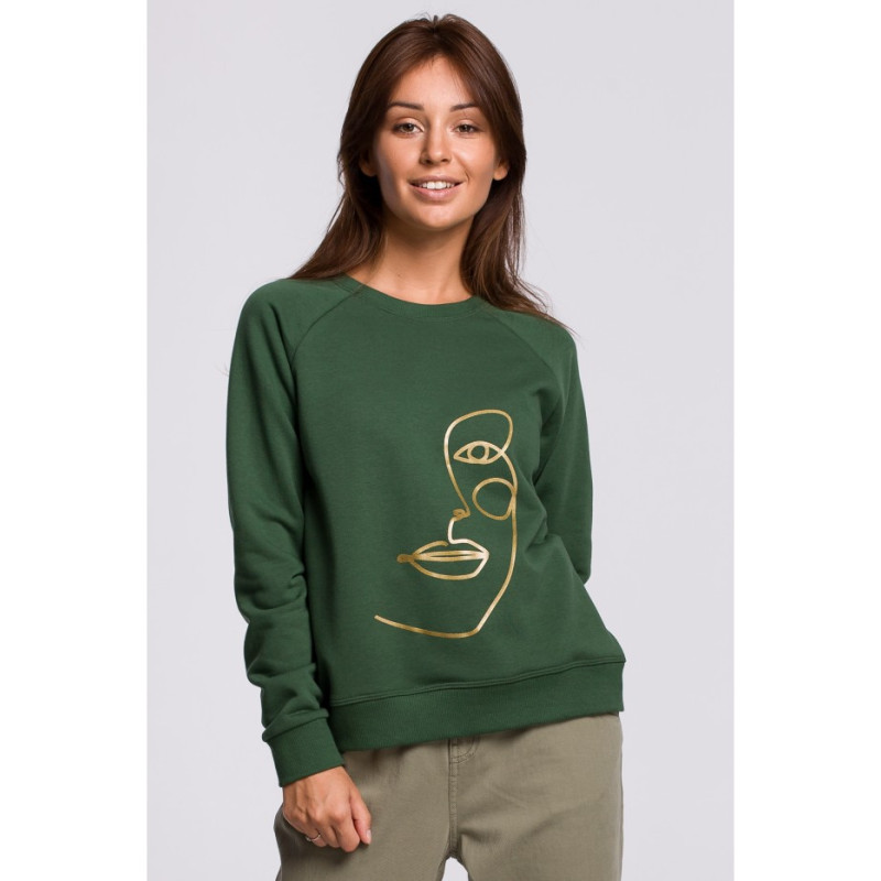 B167 Stylish Printed Sweatshirt - Grassy