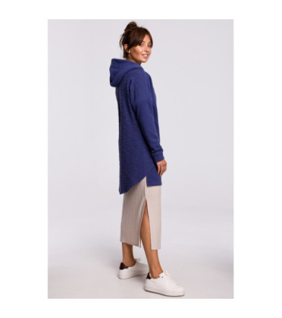 B176 Asymmetrical hooded sweatshirt - indigo