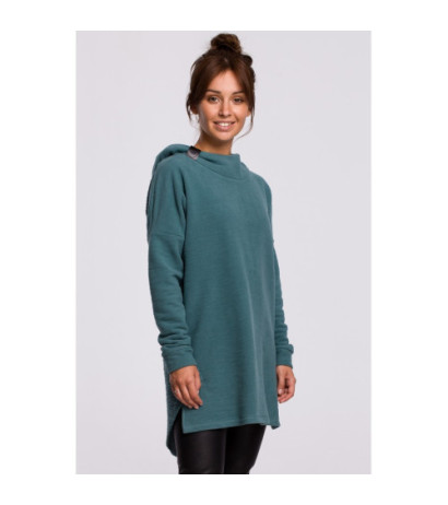 B176 Asymmetrical hoodie - turquoise