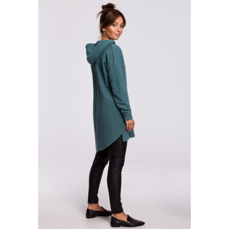 B176 Asymmetrical hoodie - turquoise