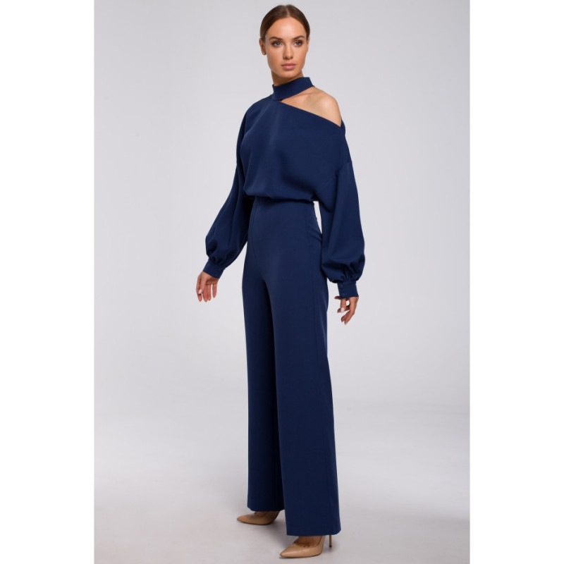 M528 Jumpsuit pehmete varrukatega - tumesinine