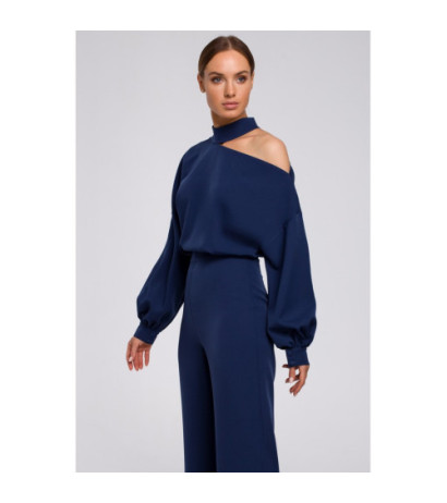 M528 Jumpsuit pehmete varrukatega - tumesinine