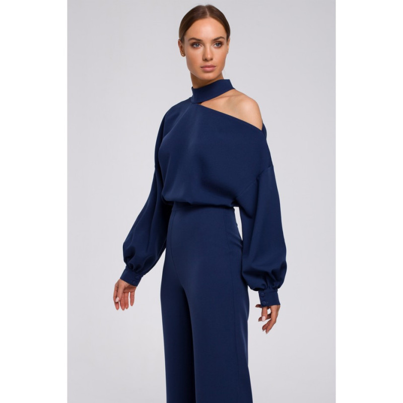 M528 Jumpsuit with buff sleeves - navy blue