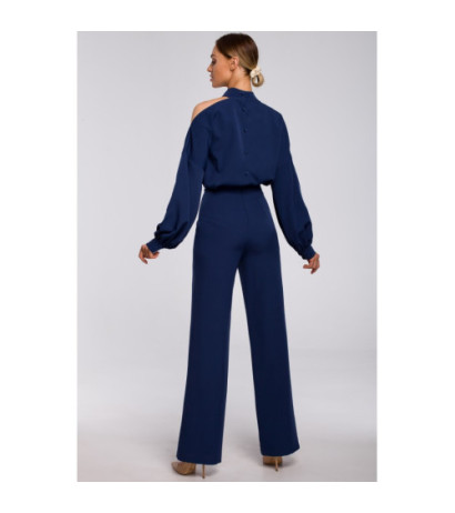 M528 Jumpsuit ar buff piedurknēm - tumši zils