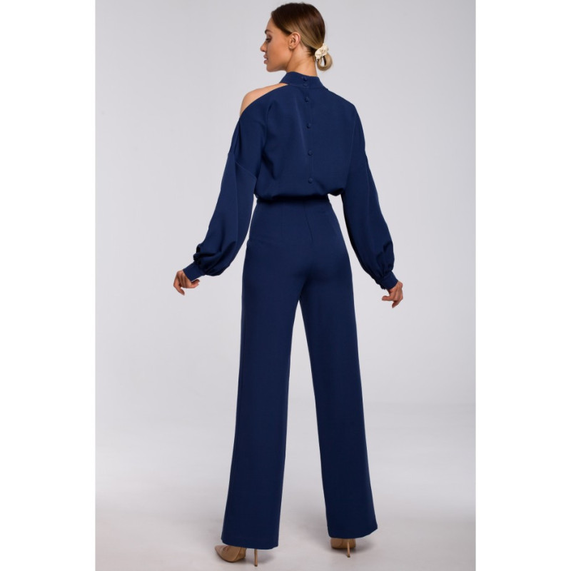 M528 Jumpsuit ar buff piedurknēm - tumši zils