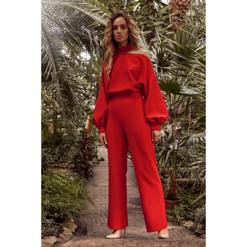 M528 Jumpsuit with buff sleeves - red