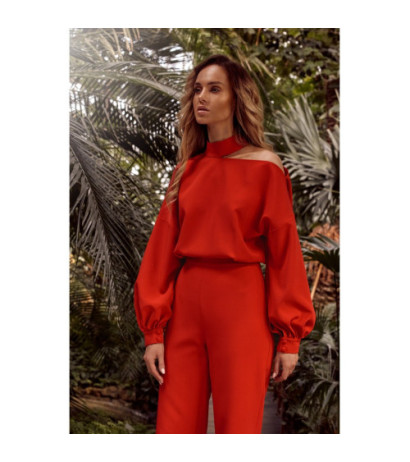 M528 Jumpsuit with buff sleeves - red