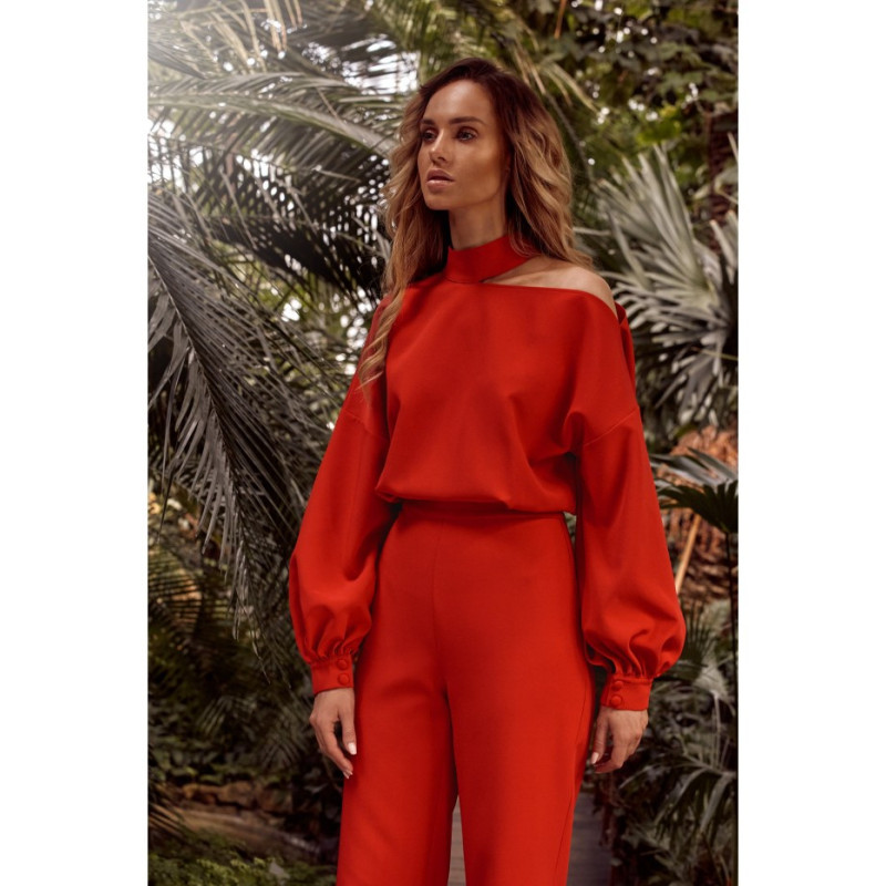 M528 Jumpsuit with buff sleeves - red