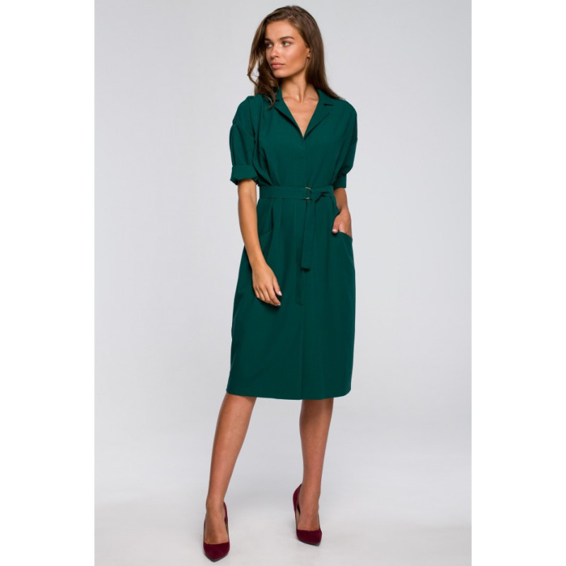 S230 Dress with large pockets - green