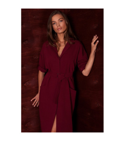 S230 Dress with large pockets - maroon