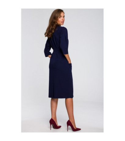 S230 Dress with large pockets - navy blue