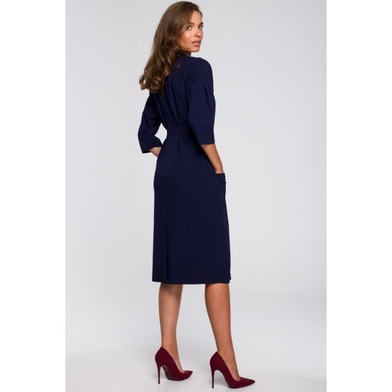 S230 Dress with large pockets - navy blue