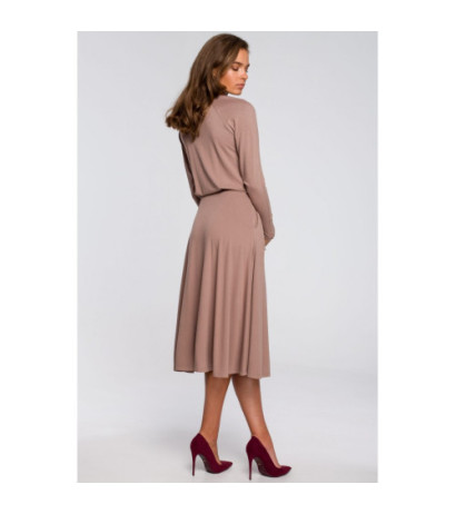 S234 Dress with flared bottom - cappuccino