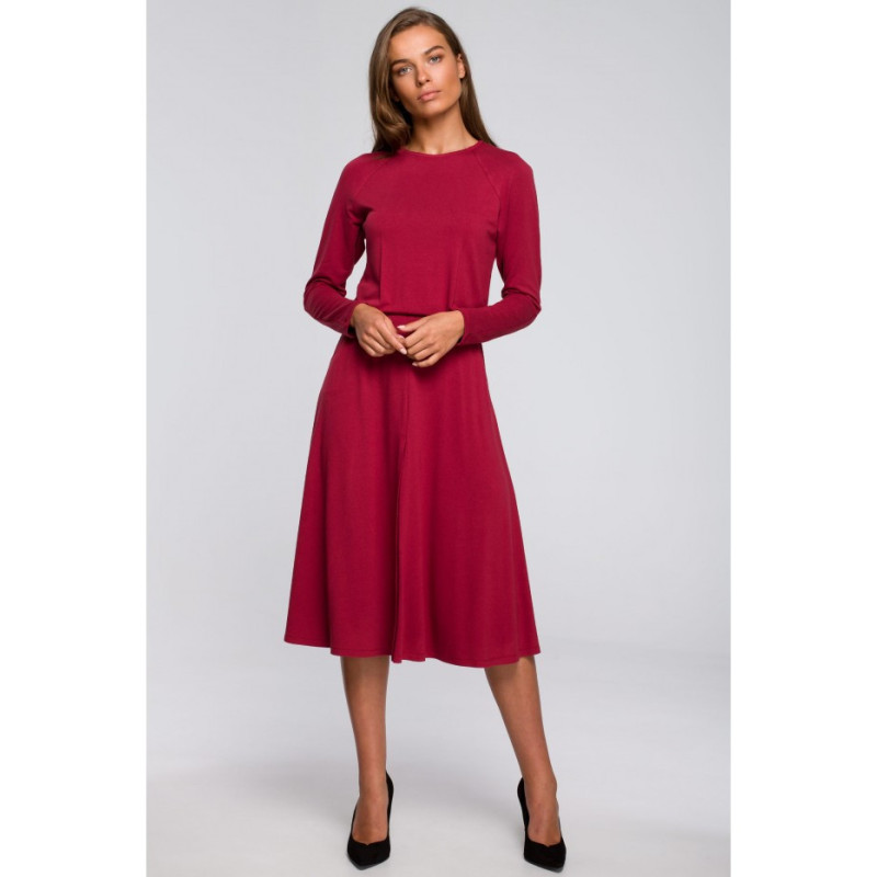 S234 Dress with flared bottom - cherry