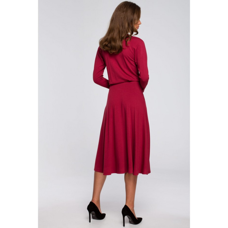 S234 Dress with flared bottom - cherry