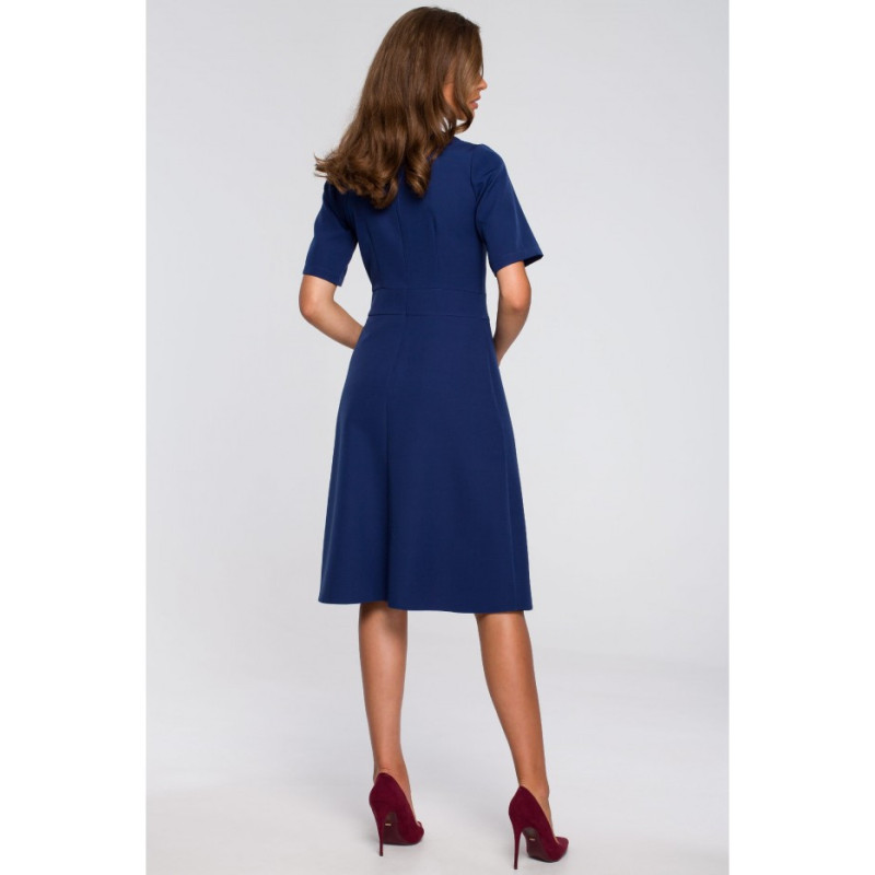 S240 Dress with envelope bottom - navy blue