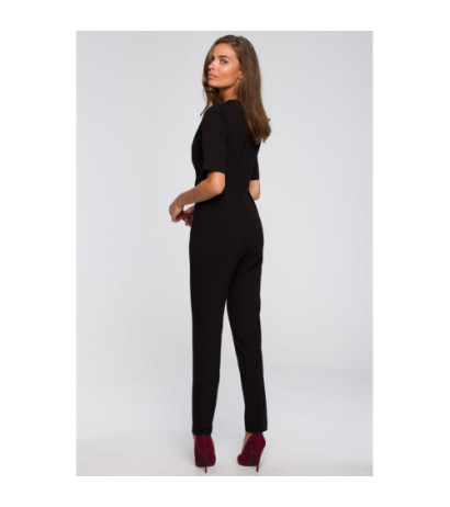 S241 Double front jumpsuit - black