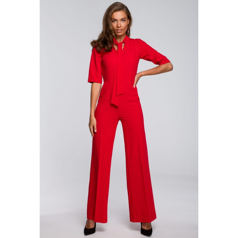 S243 Tiered jumpsuit - red