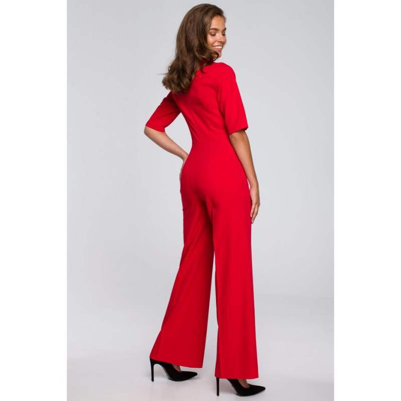 S243 Tiered jumpsuit - red