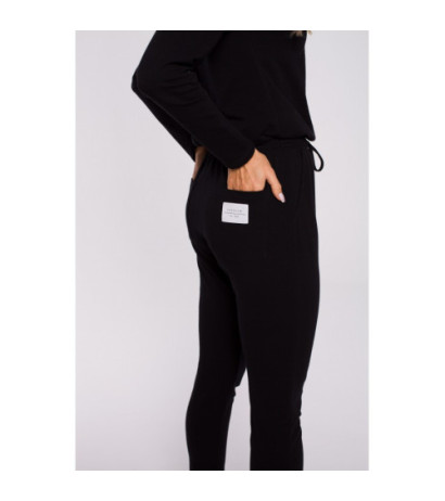 M583 Jumpsuit with Pocket and Decorative Patch - Black