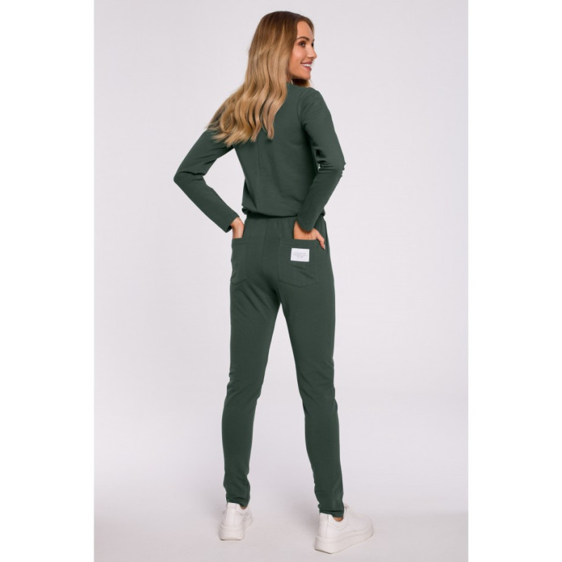 M583 Jumpsuit with Pocket and Decorative Patch - military green