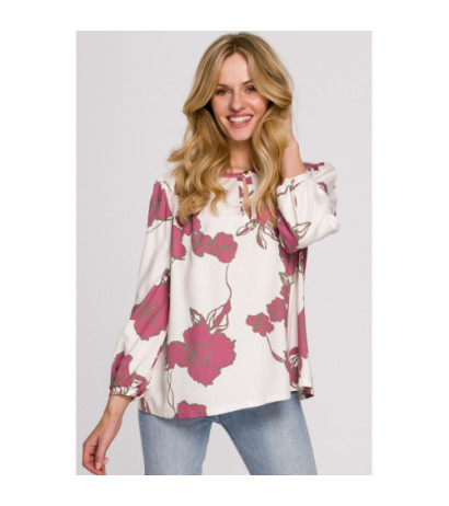 K099 Blouse with buffeted sleeves - model 2