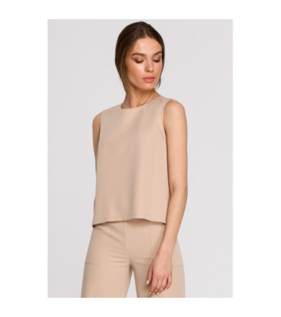 S257 Sleeveless blouse - beige