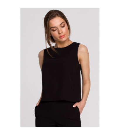 S257 Sleeveless blouse - black