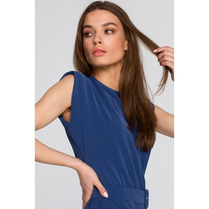 S259 Jumpsuit with shoulder pads - blue