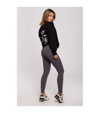 B213 Ribbed knit leggings - anthracite