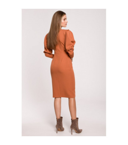 S284 Dress with buffeted sleeves - red