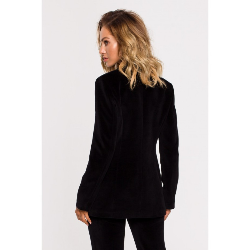 M643 Velour button-down jacket - black