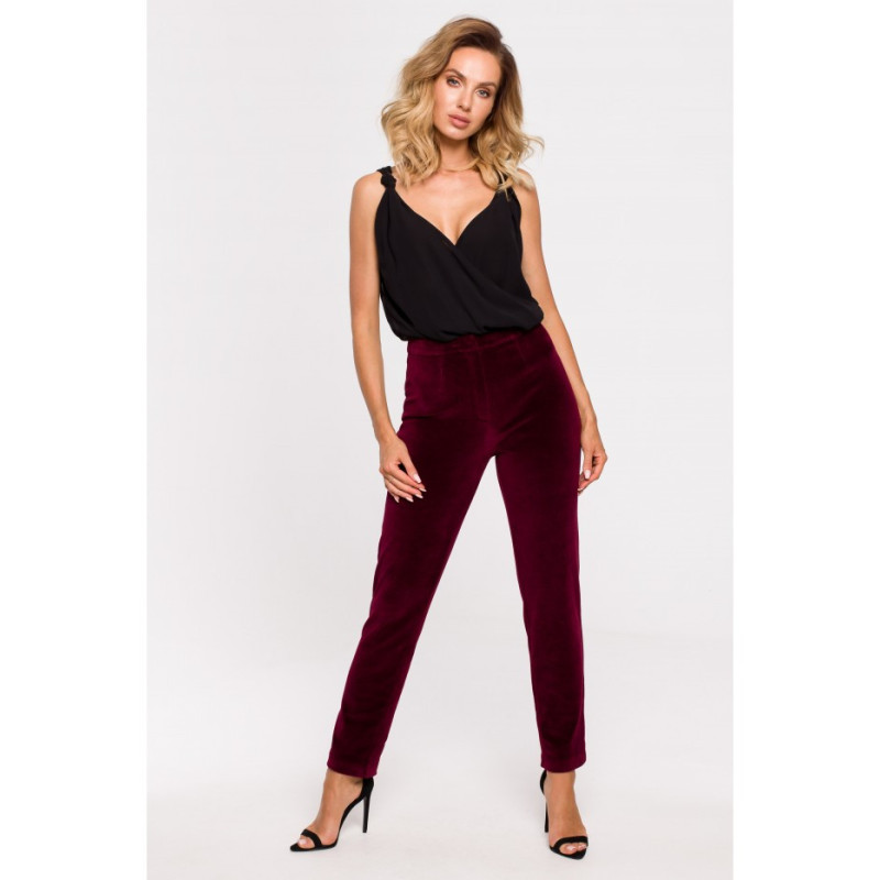 M644 Velour pants - maroon