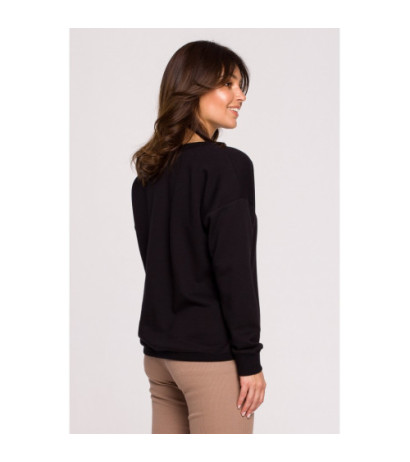 B225 Sweatshirt with neckline - black