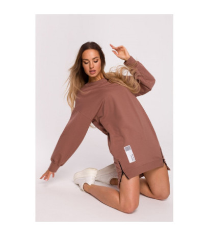 M676 Tunic with patch and decorative locks - chocolate